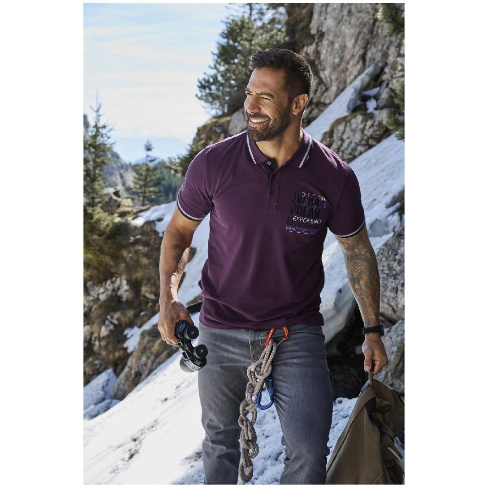 Jan Vanderstorm Poloshirt FRETU dunkelrot 2025
