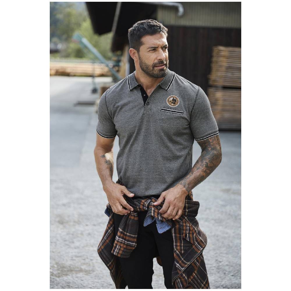 Jan Vanderstorm Poloshirt RIGHER schwarz melange Saisonschlussverkauf