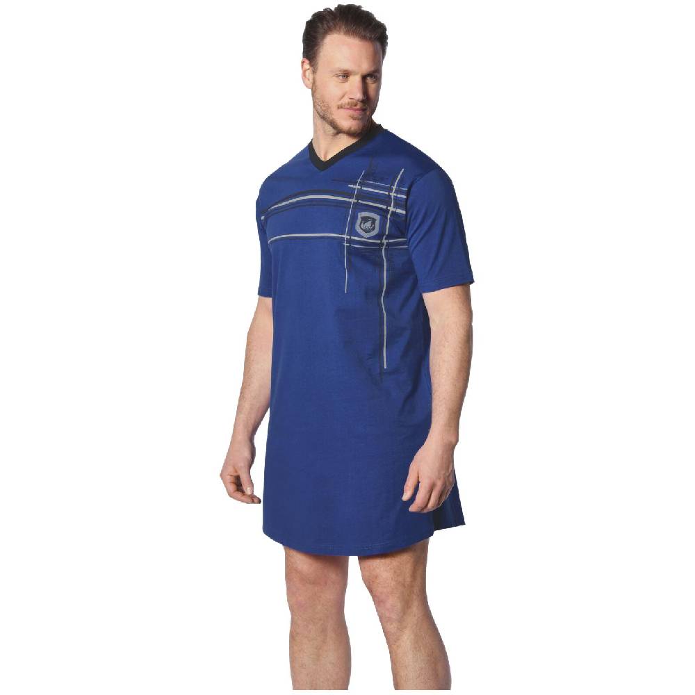 Jan Vanderstorm Doppelpack Nachthemd ALOF blau Clearance-Verkauf