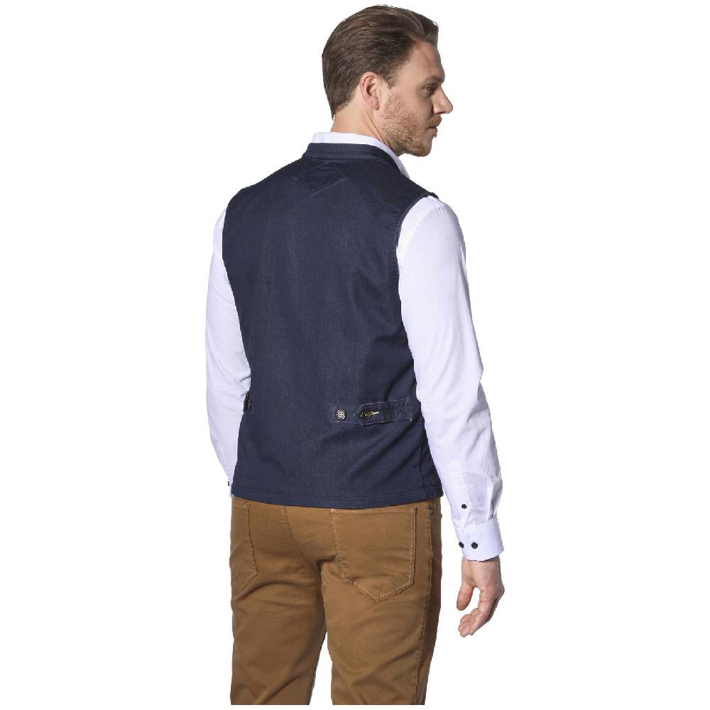 Jan Vanderstorm Jeansweste HILDEVIN dunkelblau Sonderangebot