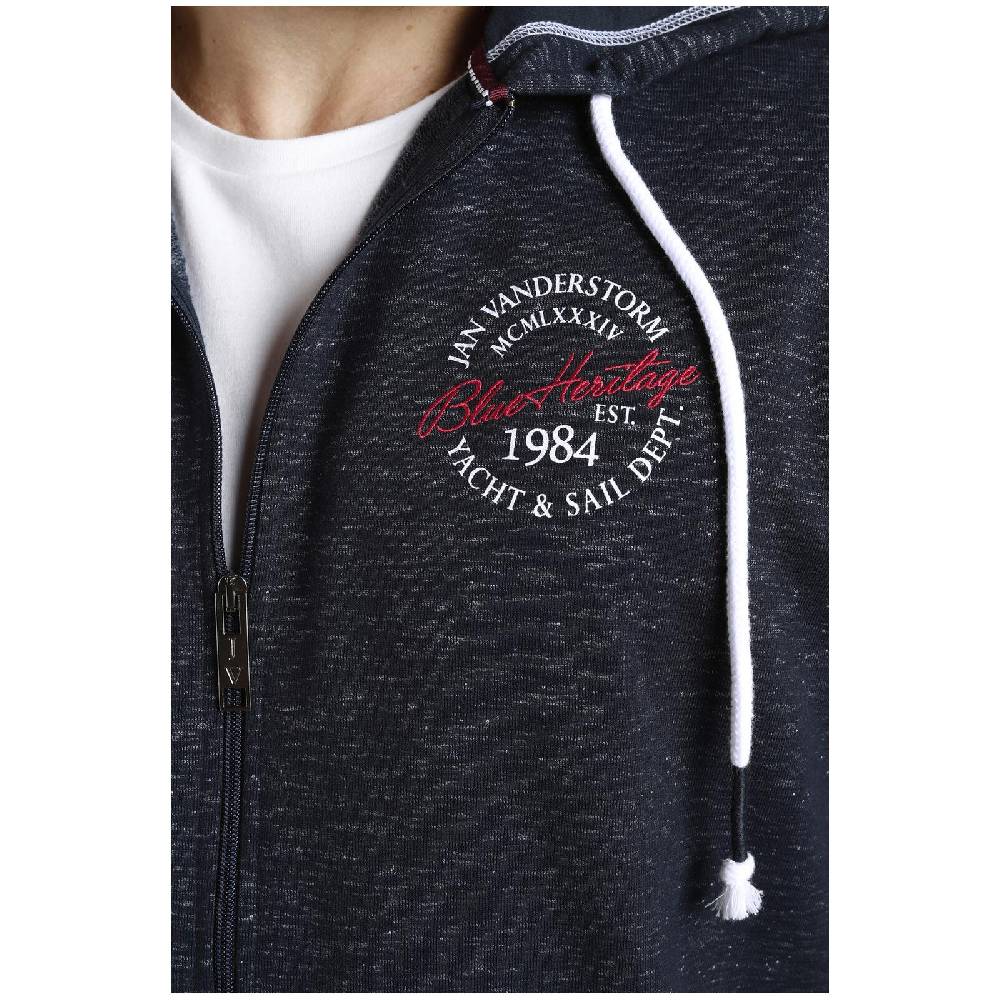 Jan Vanderstorm Sweatjacke JOKORA dunkelblau melange Neueste Mode