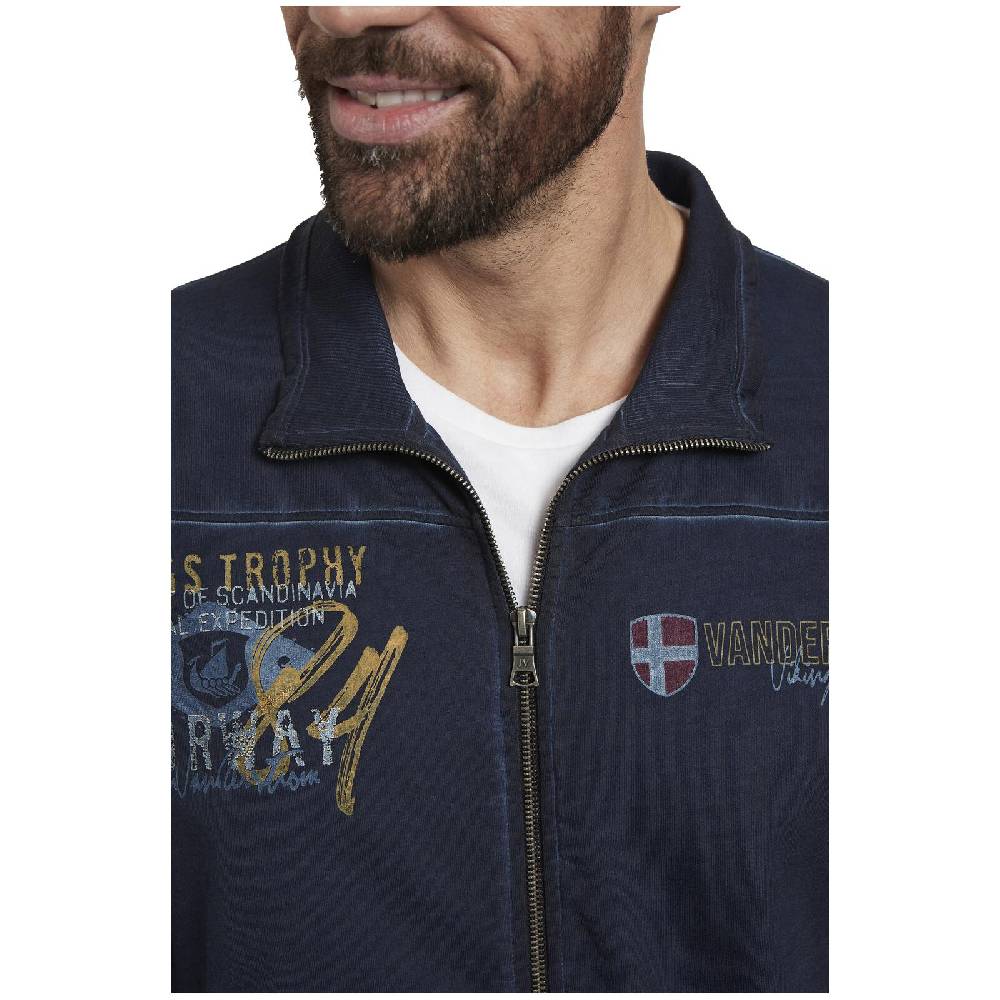 Jan Vanderstorm Sweatjacke SIVID dunkelblau Große Rabatte