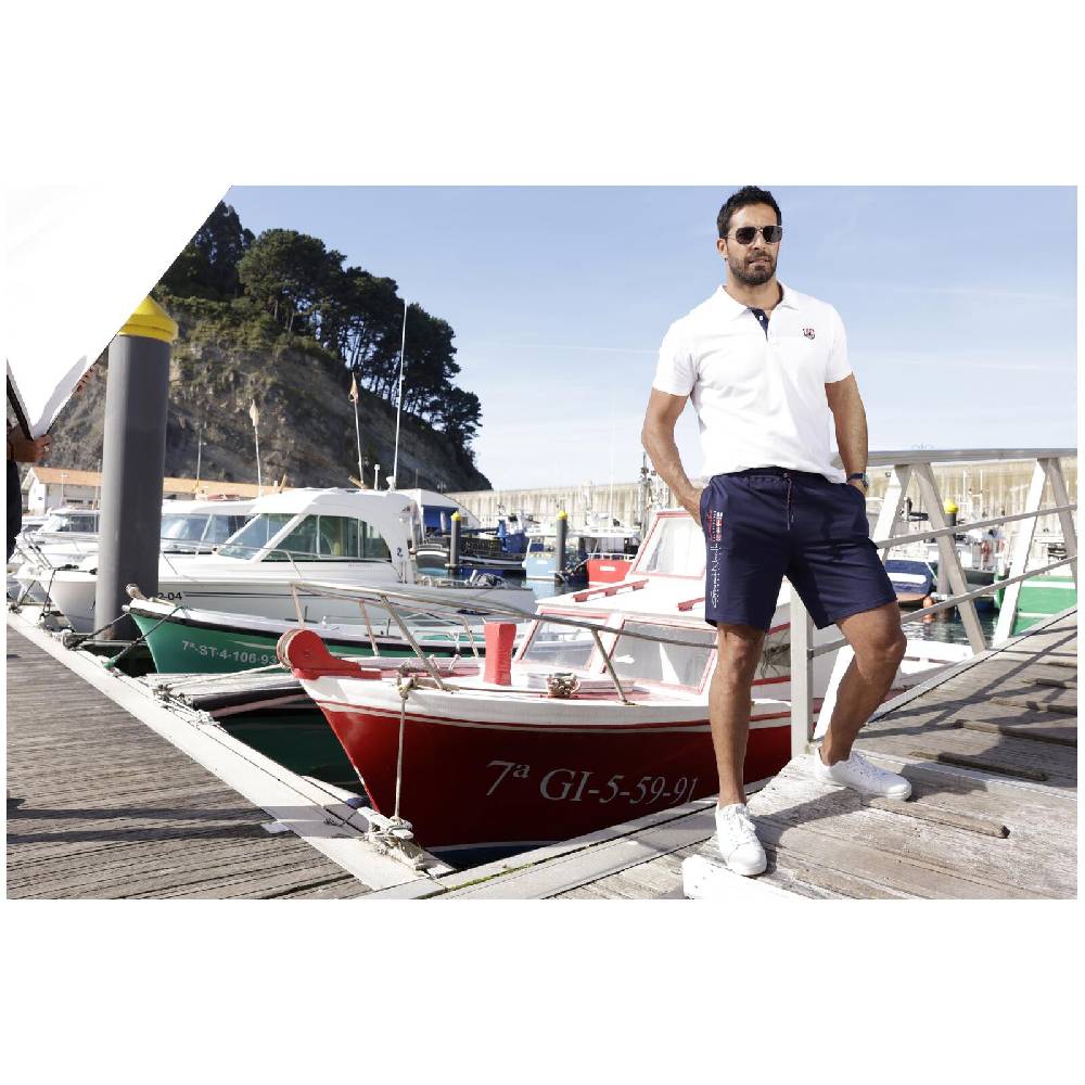 Jan Vanderstorm Sweatbermuda HARTHAKNUT dunkelblau Speichern exportieren