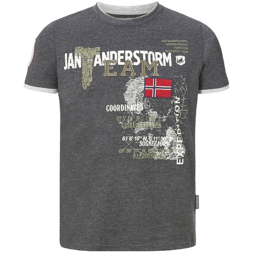 Jan Vanderstorm T-Shirt SÖLVE dunkelgrau Günstiger Verkauf