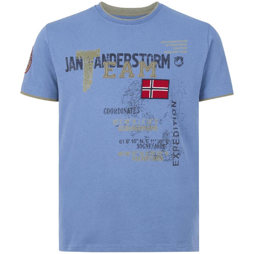 Jan Vanderstorm T-Shirt SÖLVE blau Fabrikverkauf