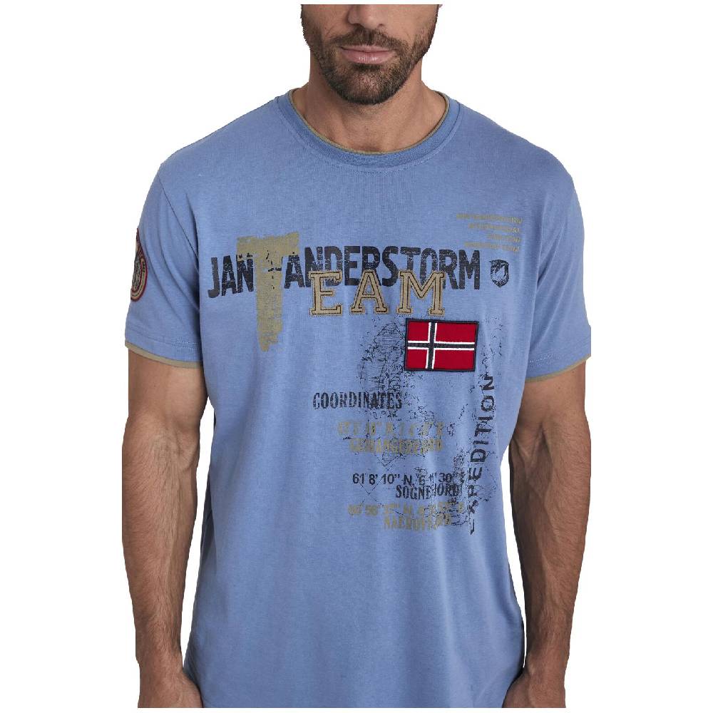 Jan Vanderstorm T-Shirt SÖLVE blau Fabrikverkauf