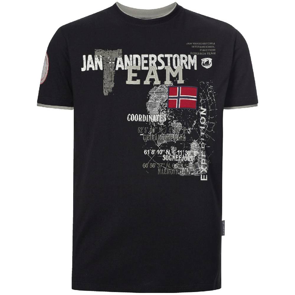 Jan Vanderstorm T-Shirt SÖLVE schwarz Kostenloser Versand