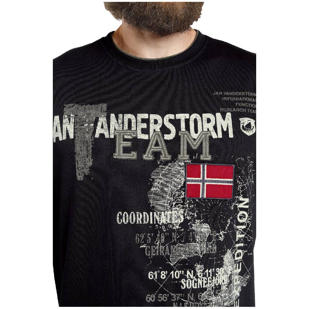 Jan Vanderstorm T-Shirt SÖLVE schwarz Kostenloser Versand