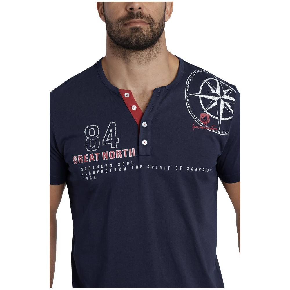 Jan Vanderstorm T-Shirt LINDRAD dunkelblau Großer Ausverkauf