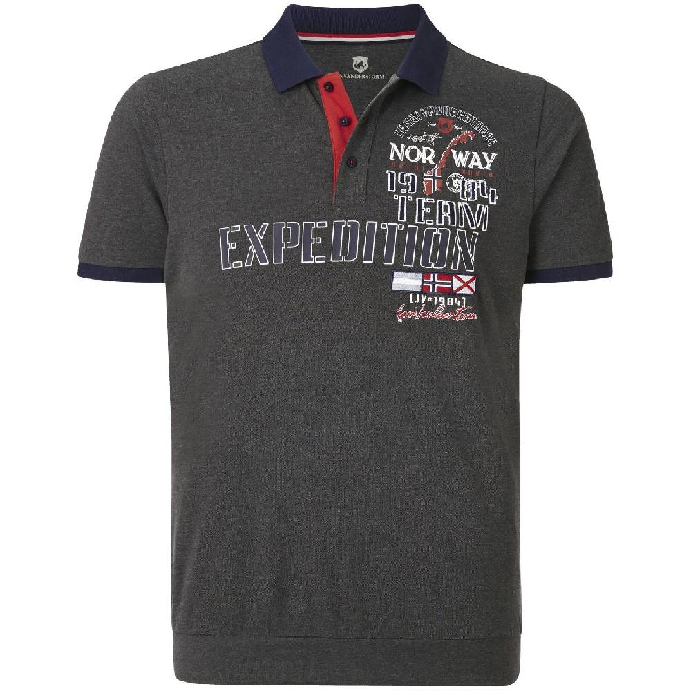 Jan Vanderstorm Poloshirt ERLING dunkelgrau melange Online Shopping