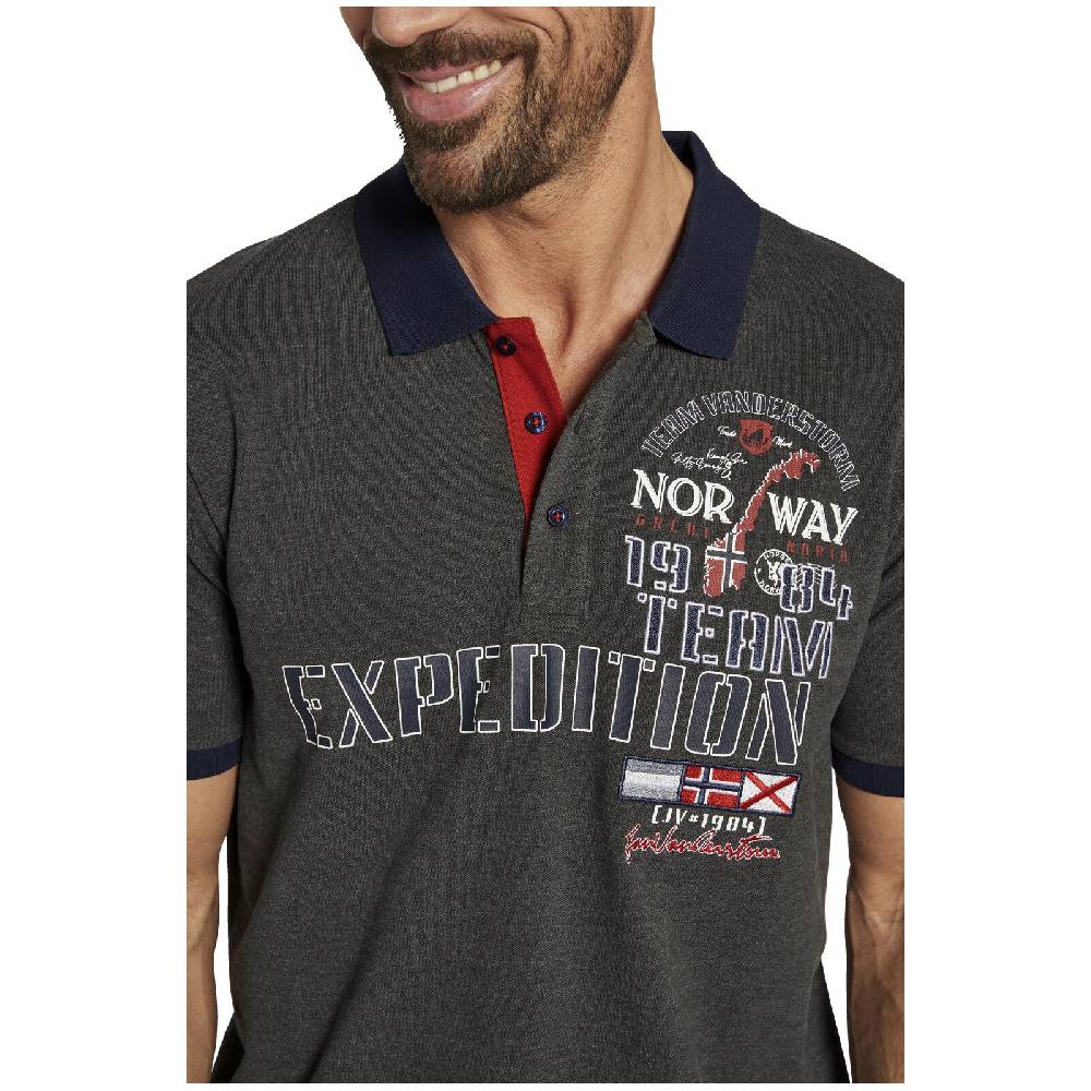 Jan Vanderstorm Poloshirt ERLING dunkelgrau melange Online Shopping