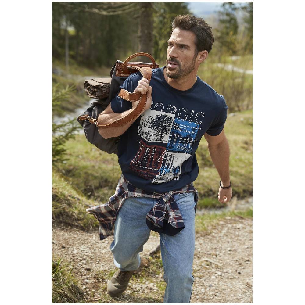 Jan Vanderstorm T-Shirt TANDRUP dunkelblau Osterangebot