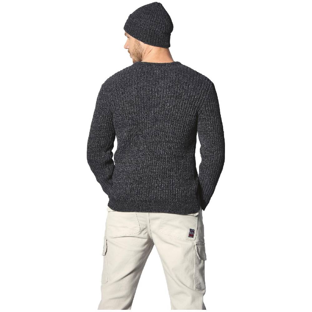 Jan Vanderstorm Pullover mit Mütze RONAI dunkelgrau melange Blitzangebot