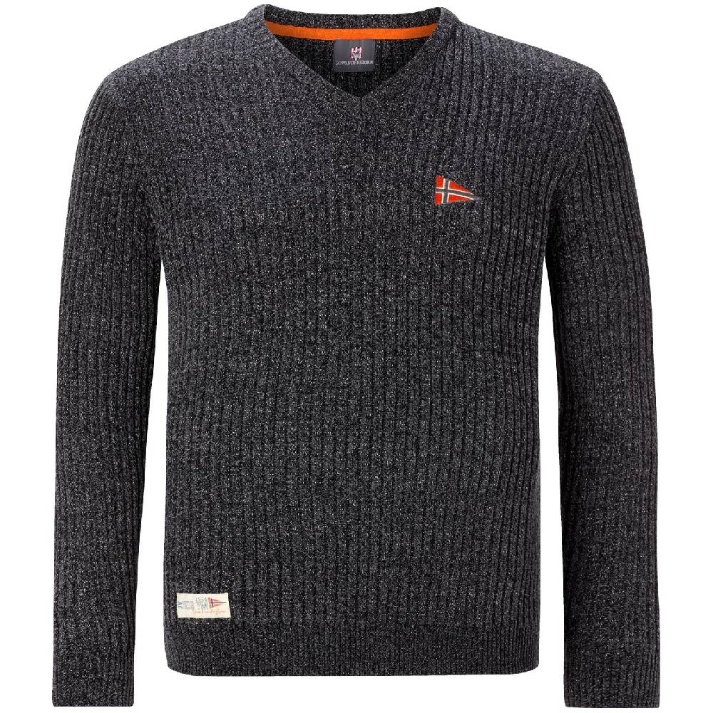 Jan Vanderstorm Pullover mit Mütze RONAI dunkelgrau melange Blitzangebot