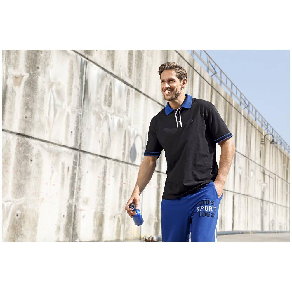 Jan Vanderstorm Poloshirt ISFRIED schwarz Vatertagsangebot