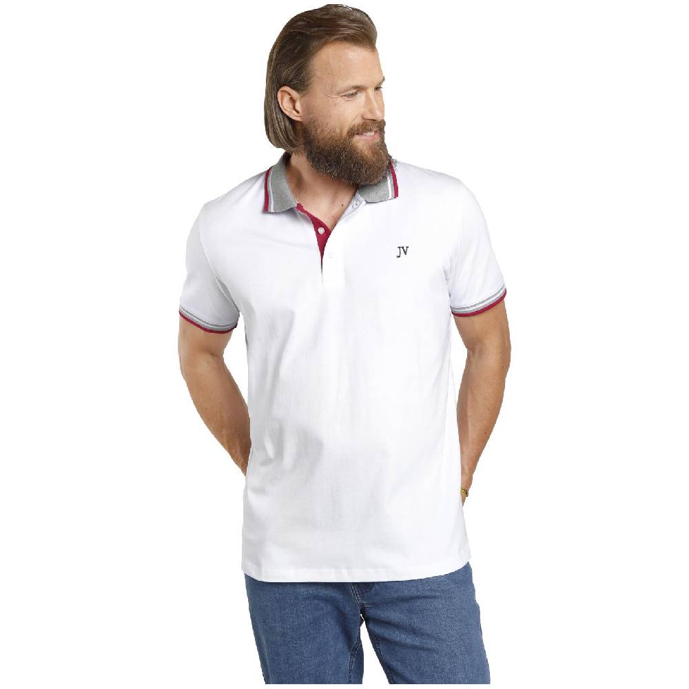 Jan Vanderstorm Doppelpack Poloshirt JOHAN weiß grau Online Outlet