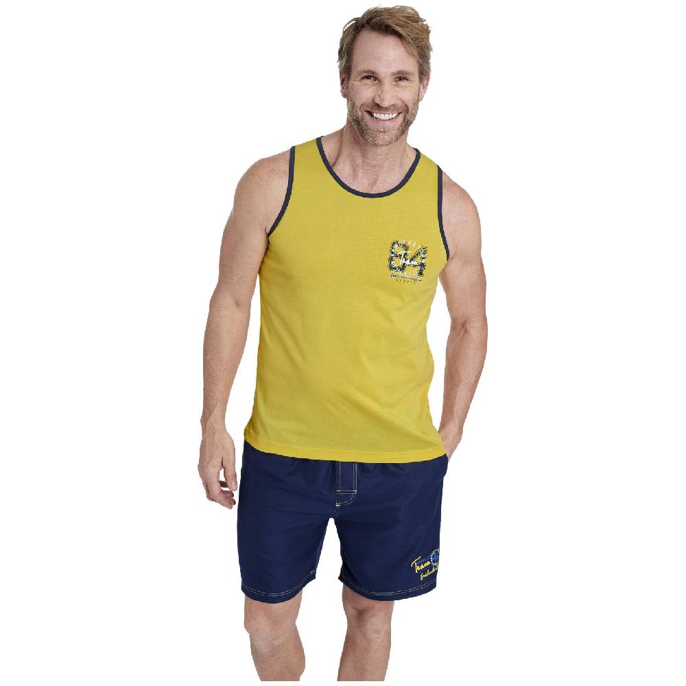 Jan Vanderstorm Doppelpack Tanktop SAKARI gelb mint Begrenzte Freigabe