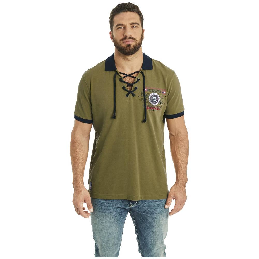 Jan Vanderstorm Doppelpack Poloshirt ELJAR wollweiß oliv Fabrikverkauf