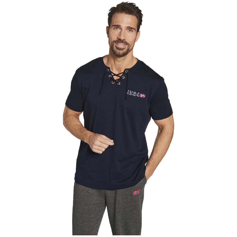 Jan Vanderstorm Doppelpack T-Shirt MAYKO dunkelblau royal blau Kostenloser Versand