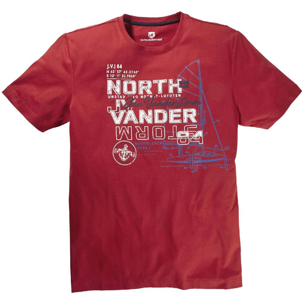 Jan Vanderstorm T-Shirt FRIMANN rot Weihnachtsangebot
