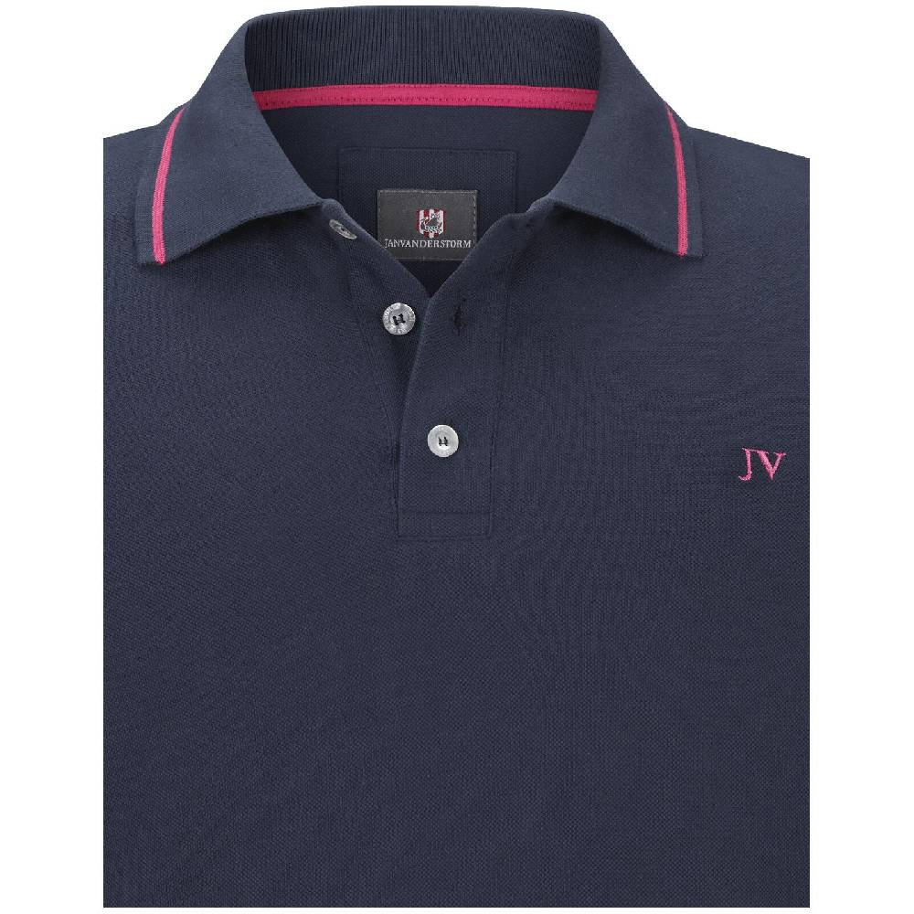 Jan Vanderstorm Langarm-Poloshirt ELLIS dunkelblau Outlet