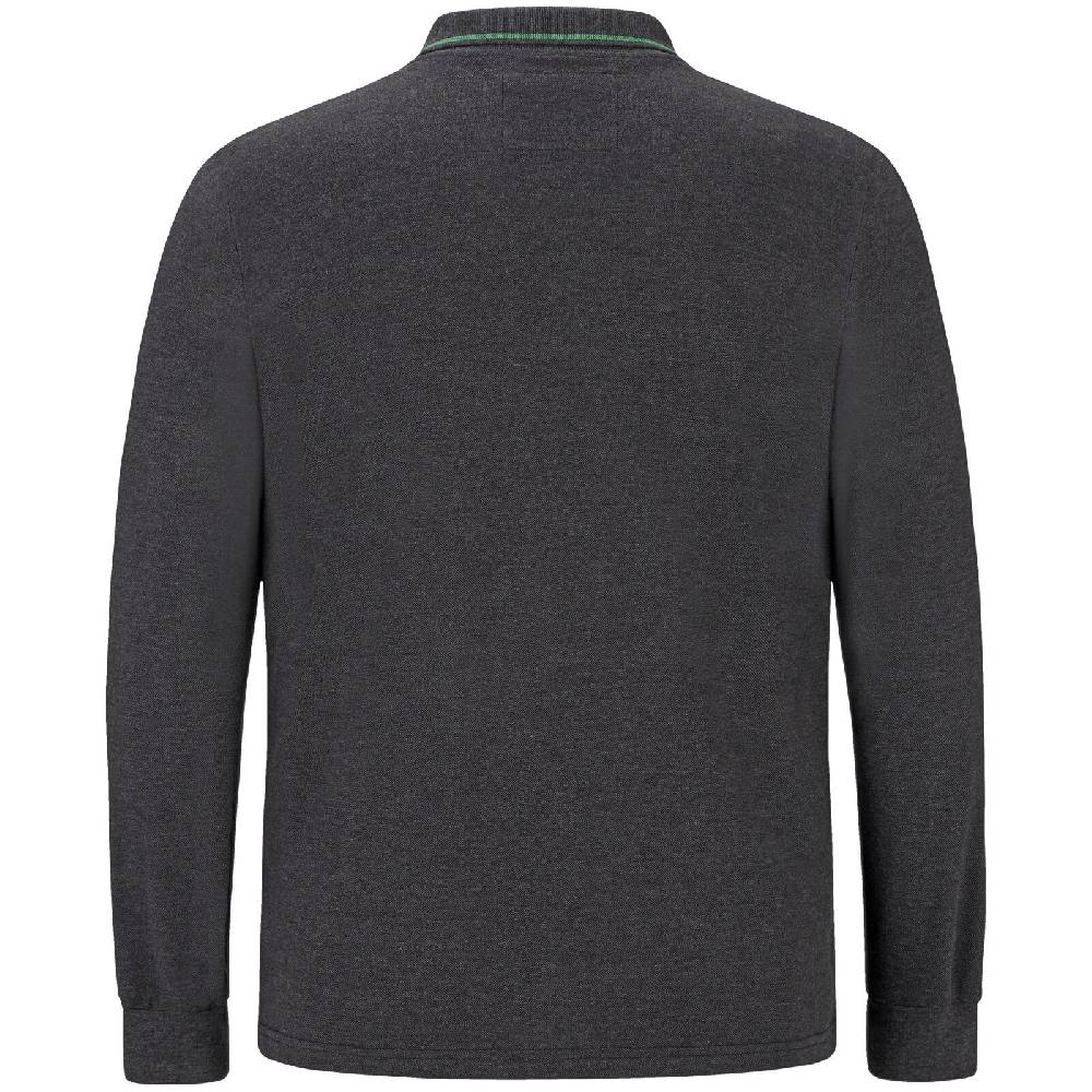 Jan Vanderstorm Langarm-Poloshirt ELLIS dunkelgrau Auslauf