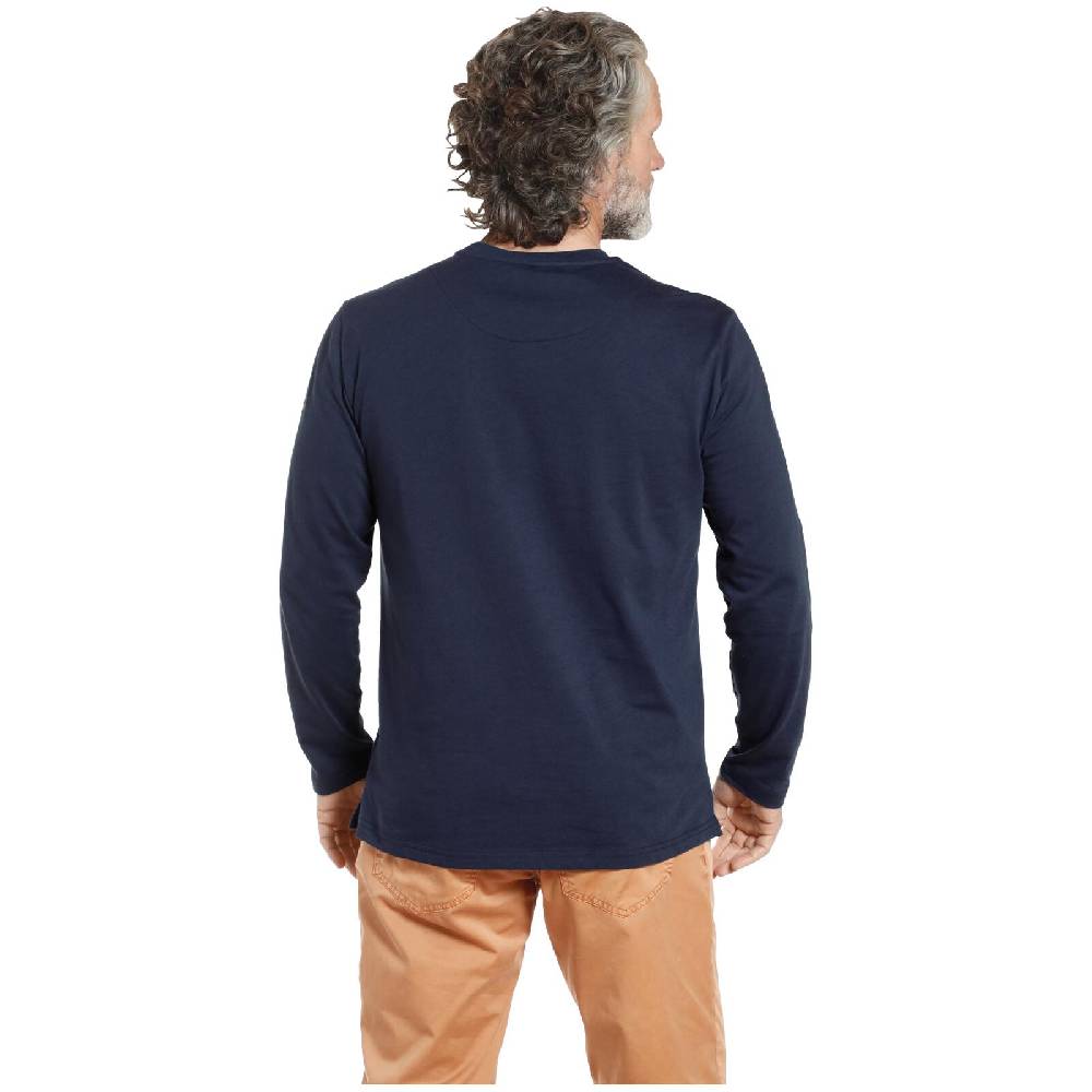 Jan Vanderstorm Langarmshirt ELION dunkelblau Schlussverkauf