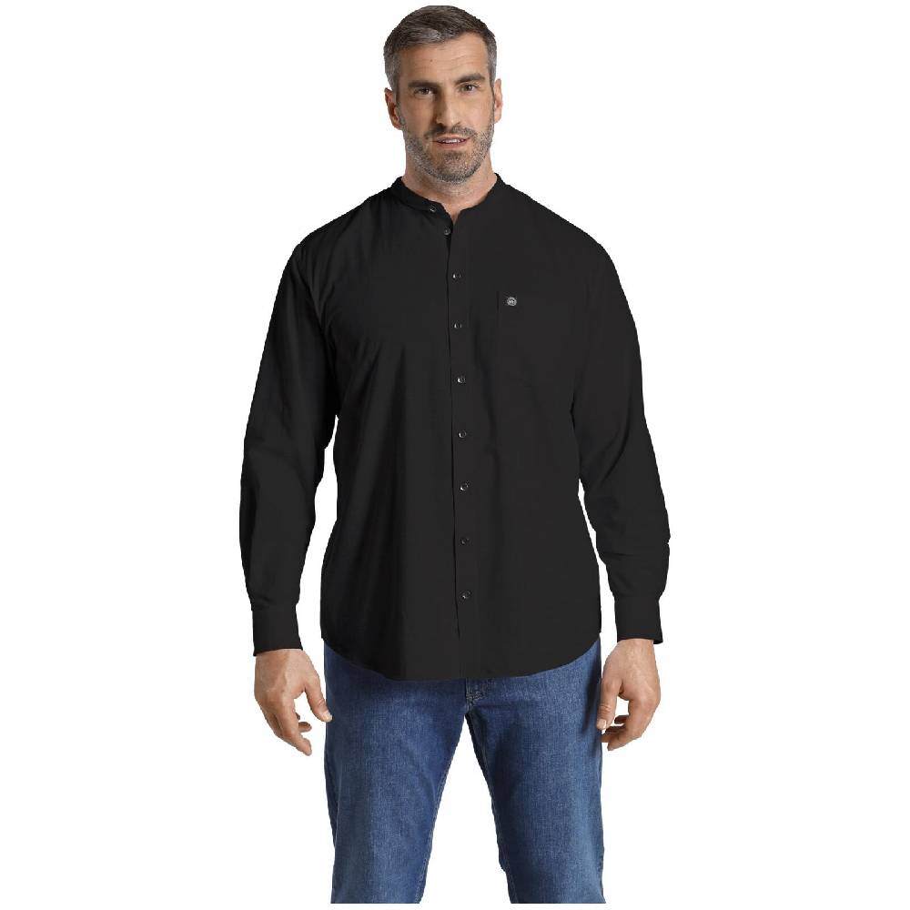 Jan Vanderstorm Stehkragenhemd KALLU schwarz Blitzangebot
