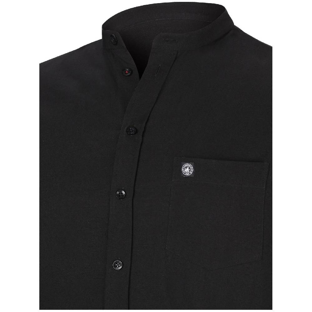 Jan Vanderstorm Stehkragenhemd KALLU schwarz Blitzangebot