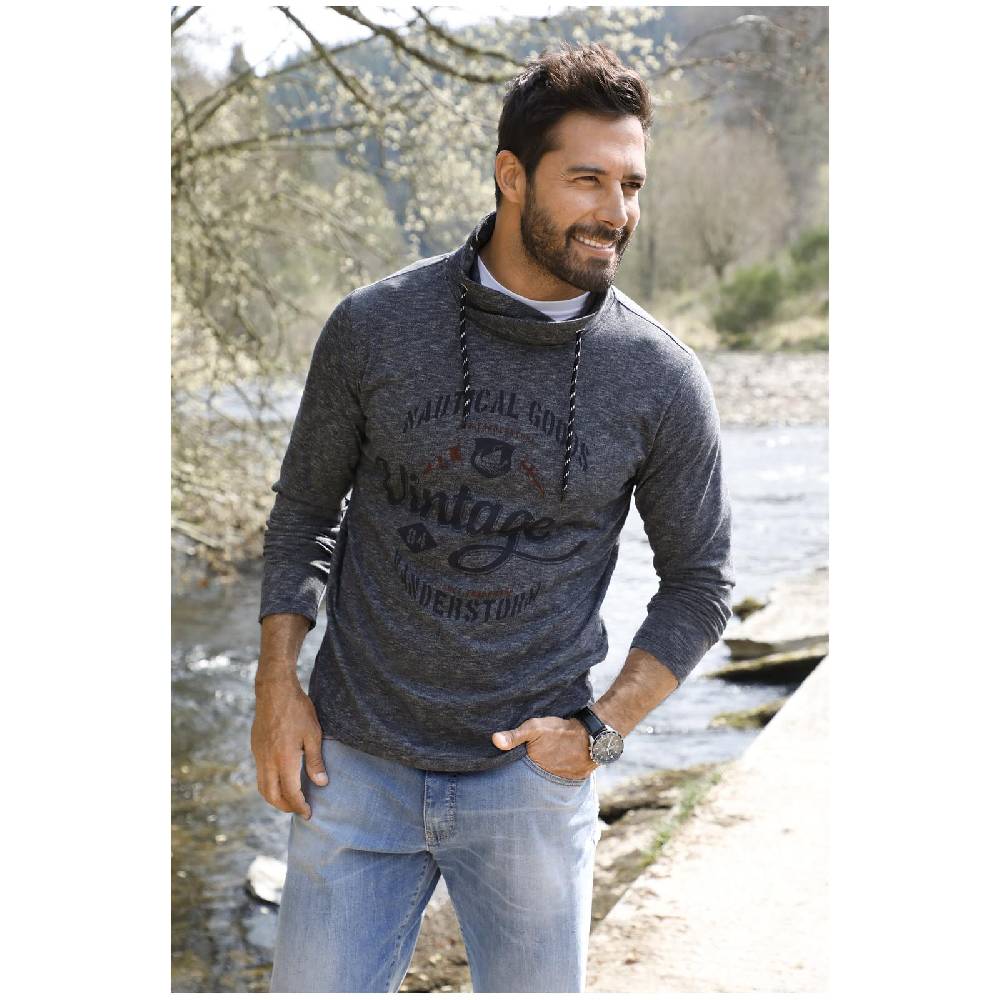 Jan Vanderstorm Sweatshirt HAGEN blau melange Saisonale Angebote