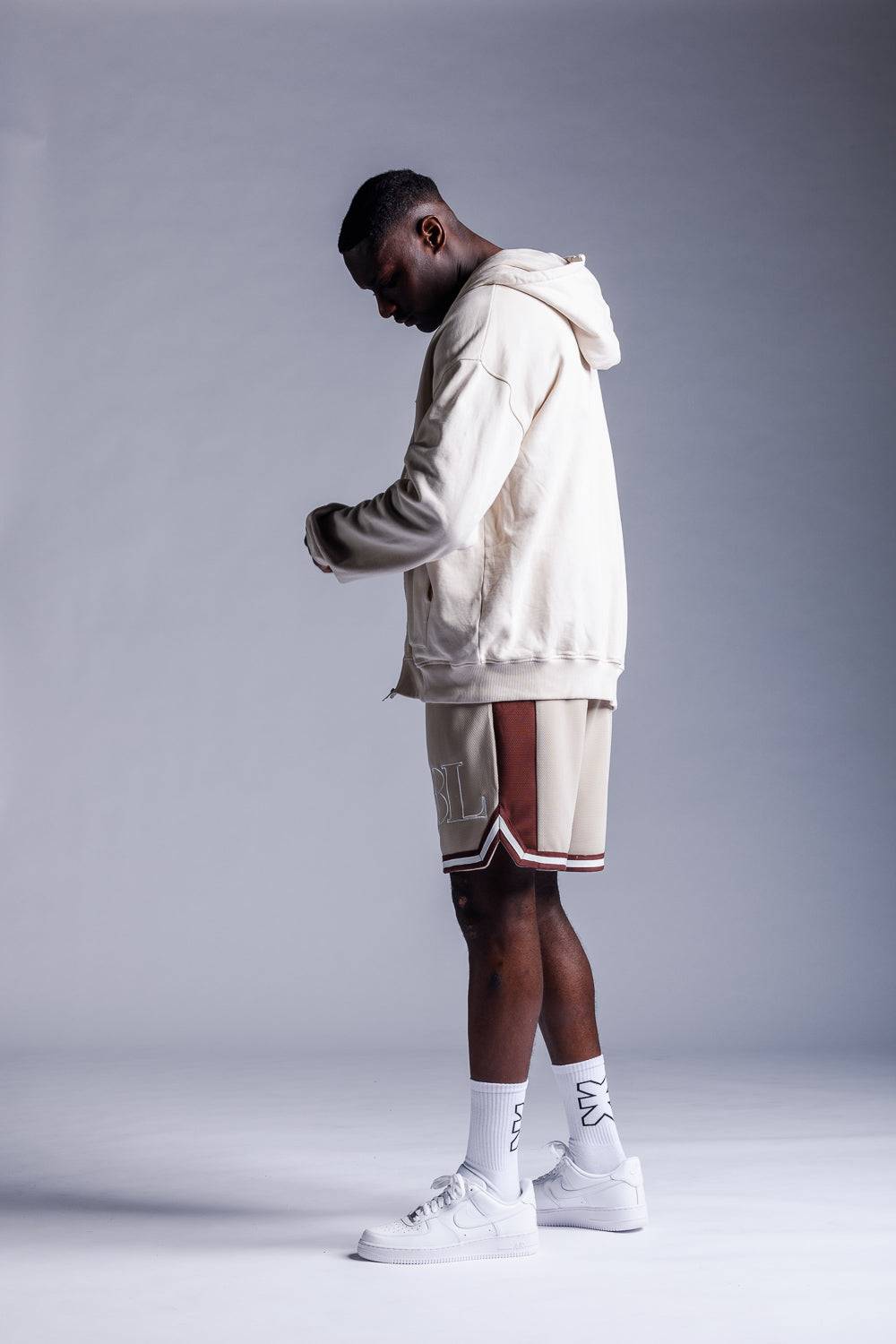 Karo Kauer Zipped Hoodie Beige Auslauf