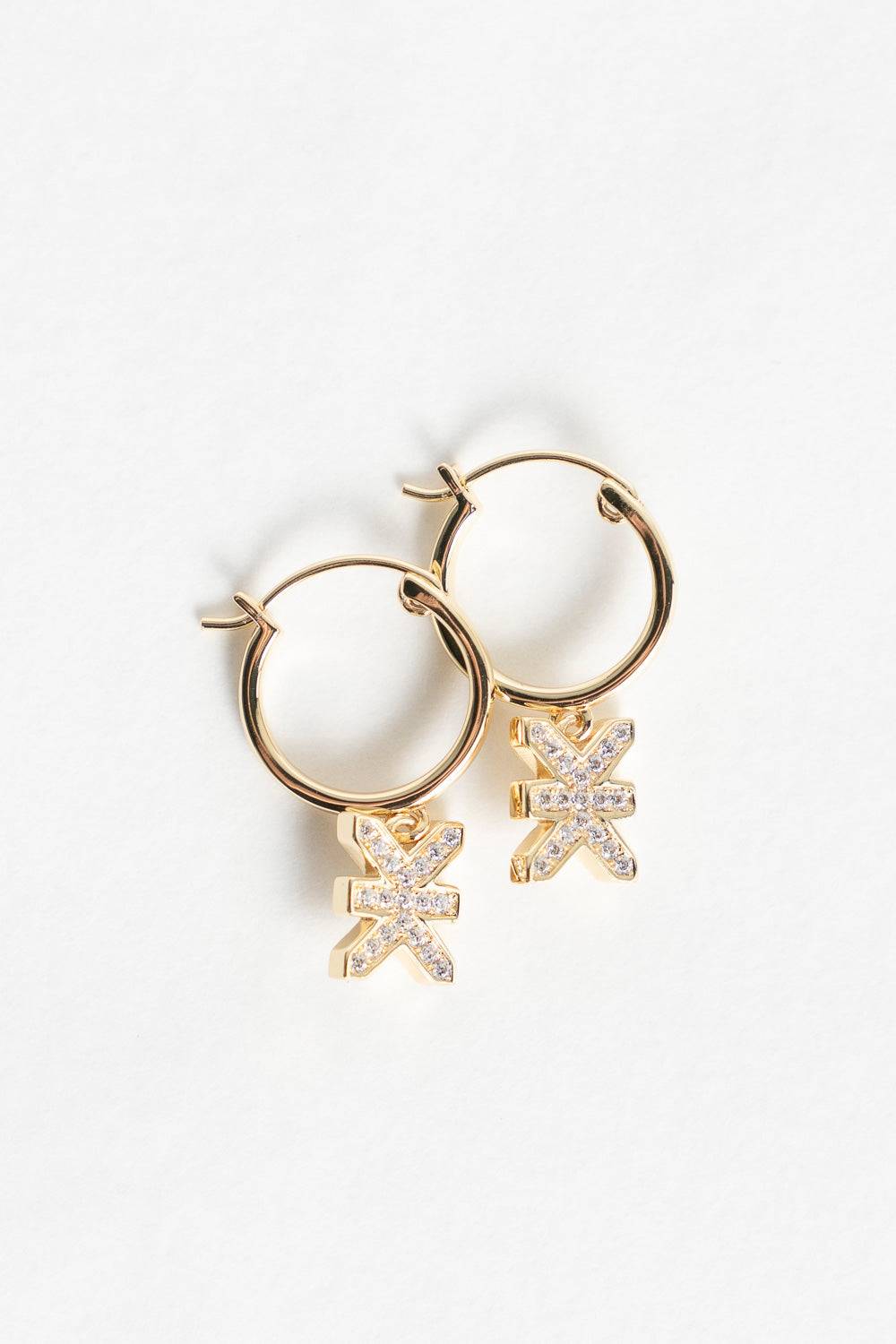 Karo Kauer PRE ORDER Logo Hoops Sparkle Gold Kostenloser Versand