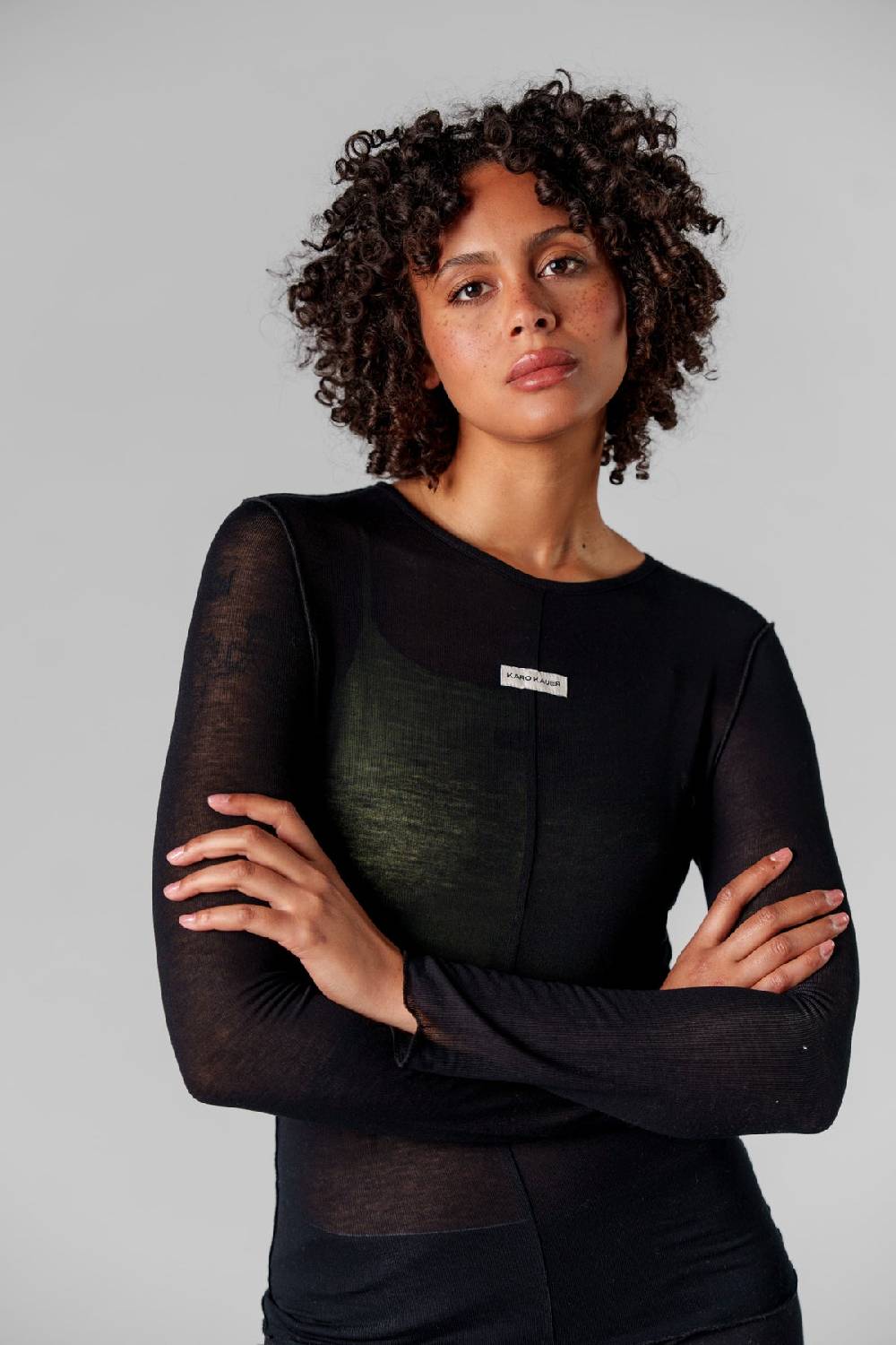 Karo Kauer Mesh Longsleeve Black Räumungsverkauf