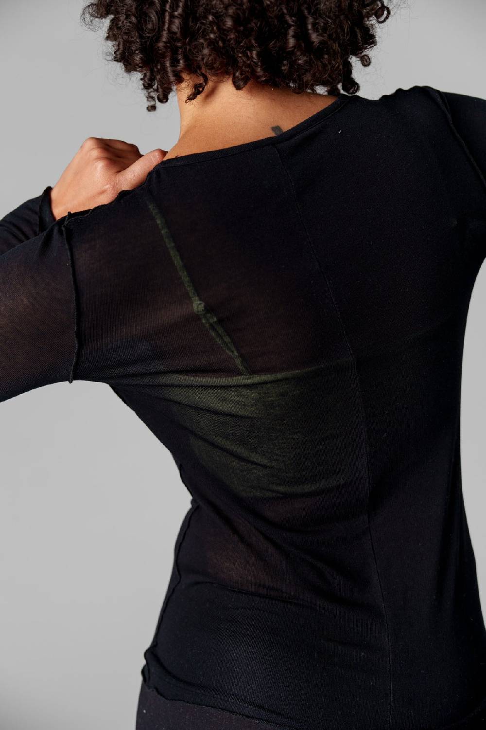 Karo Kauer Mesh Longsleeve Black Räumungsverkauf