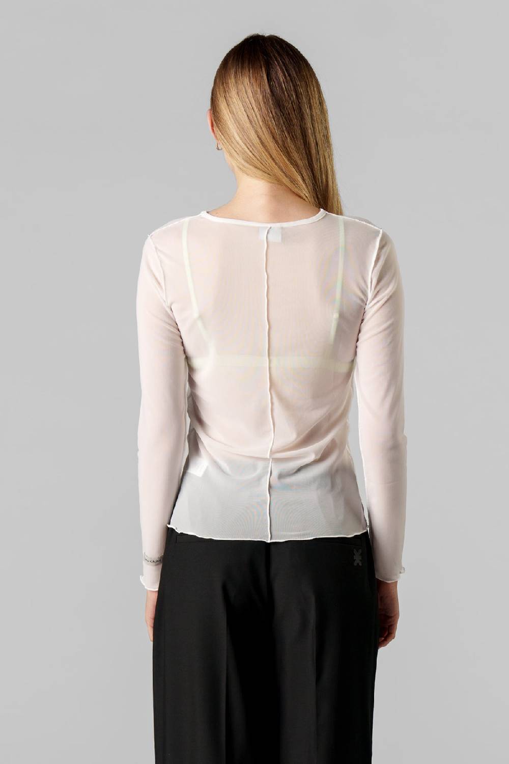 Karo Kauer Mesh Longsleeve Creme Kauf eins, bekomm eins gratis