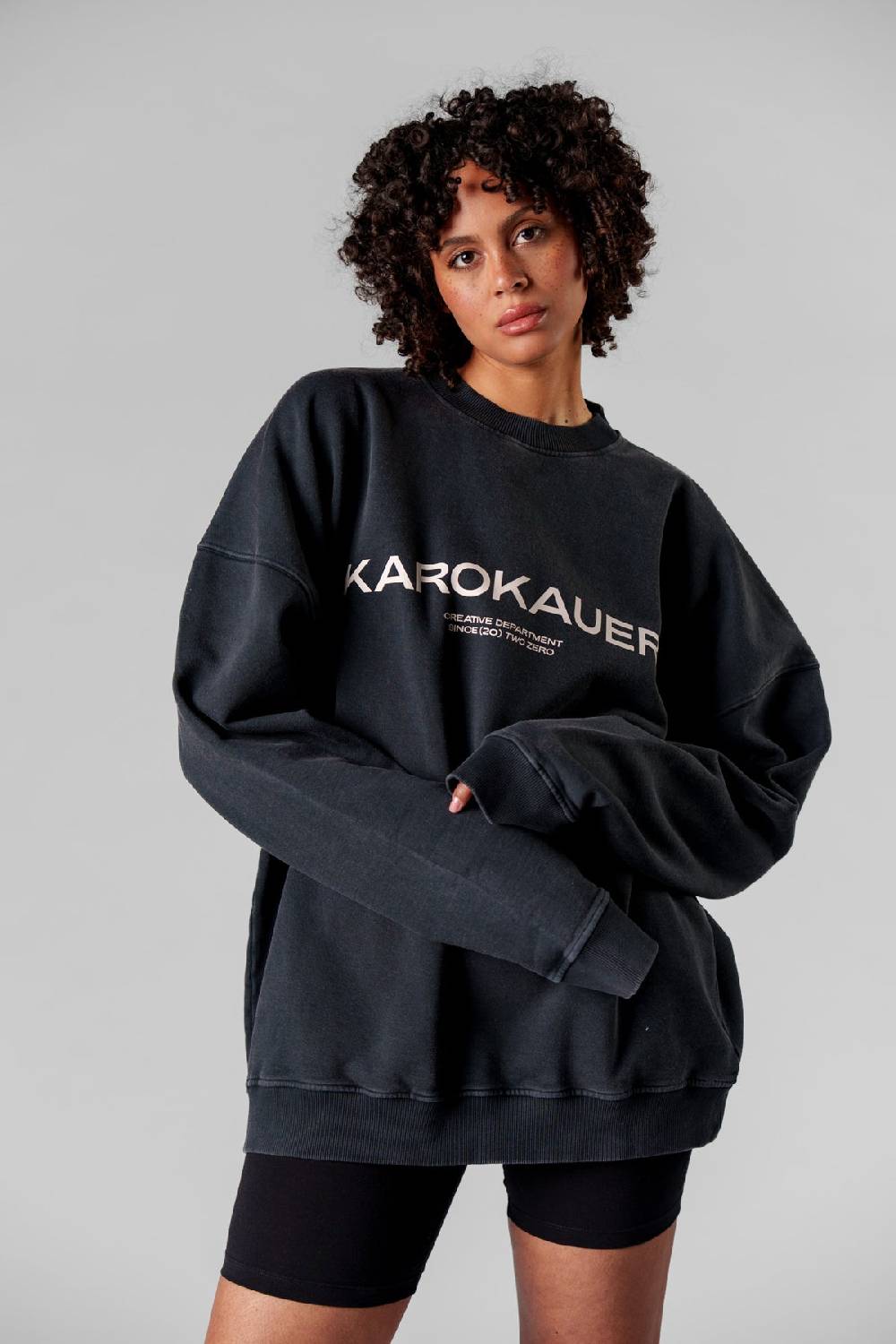 Karo Kauer Sweater Washed Grey Riesige Ersparnisse