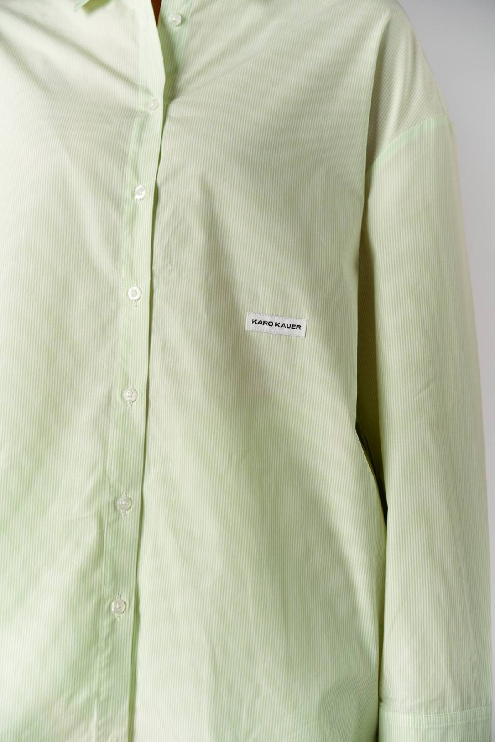 Karo Kauer Woven Blouse Striped Matcha Super Sparpreis