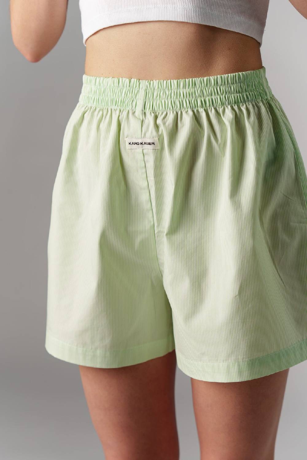 Karo Kauer Woven Shorts Striped Matcha Wochenangebot