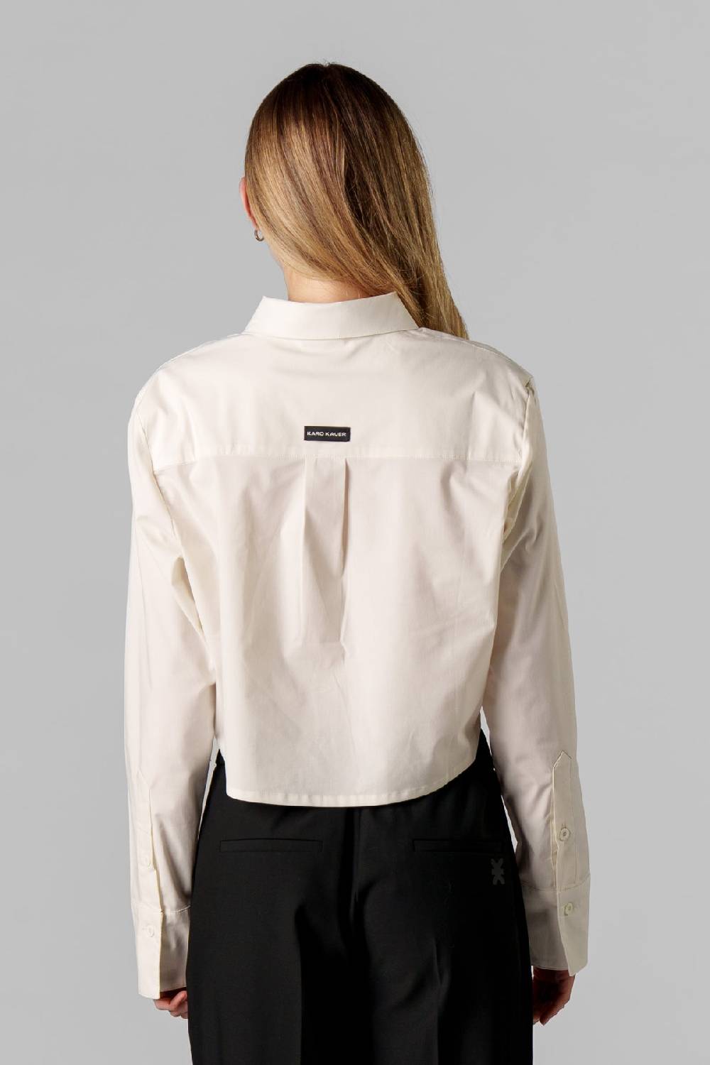 Karo Kauer Woven Blouse Cropped Creme Letzte 3 Tage