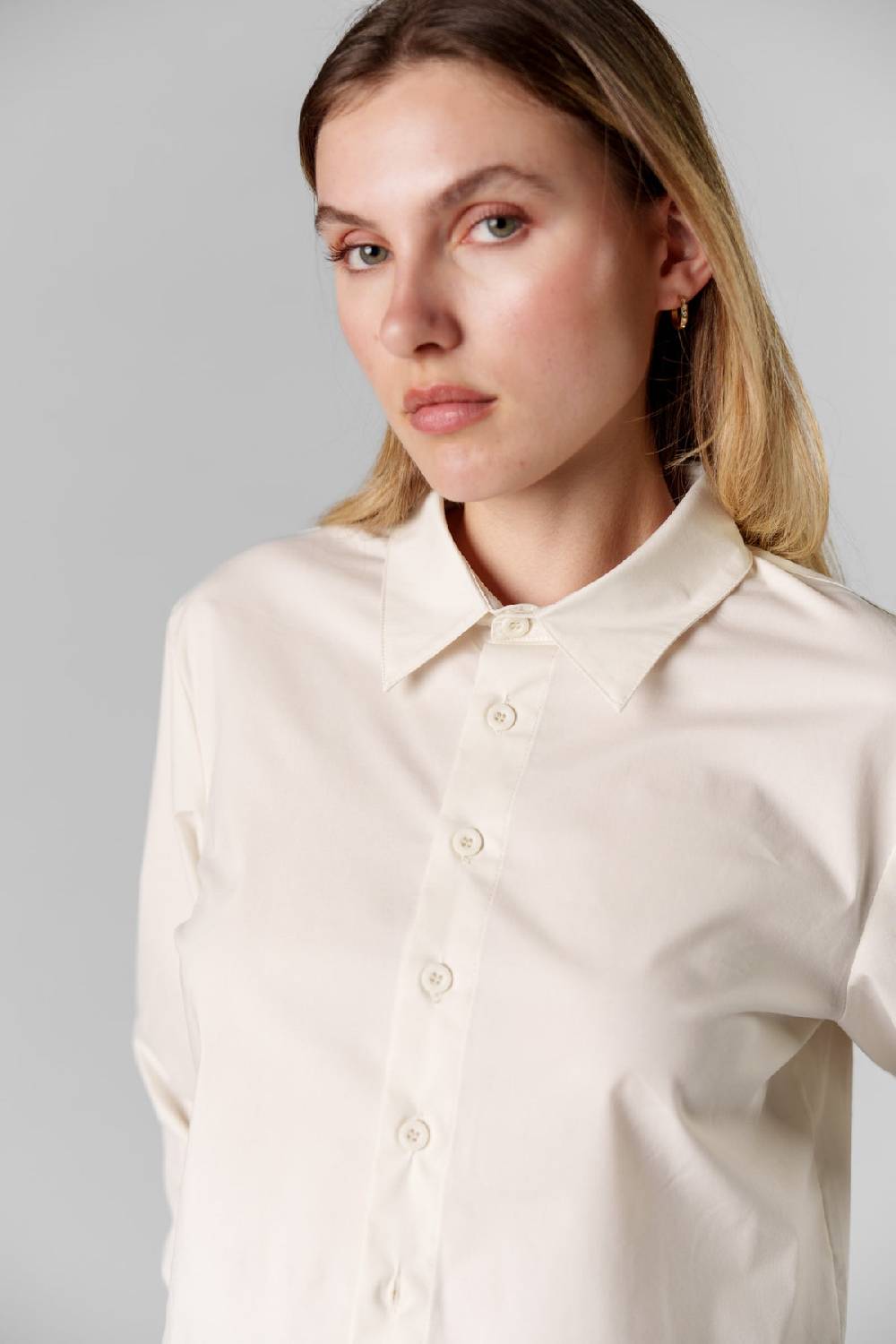 Karo Kauer Woven Blouse Cropped Creme Letzte 3 Tage