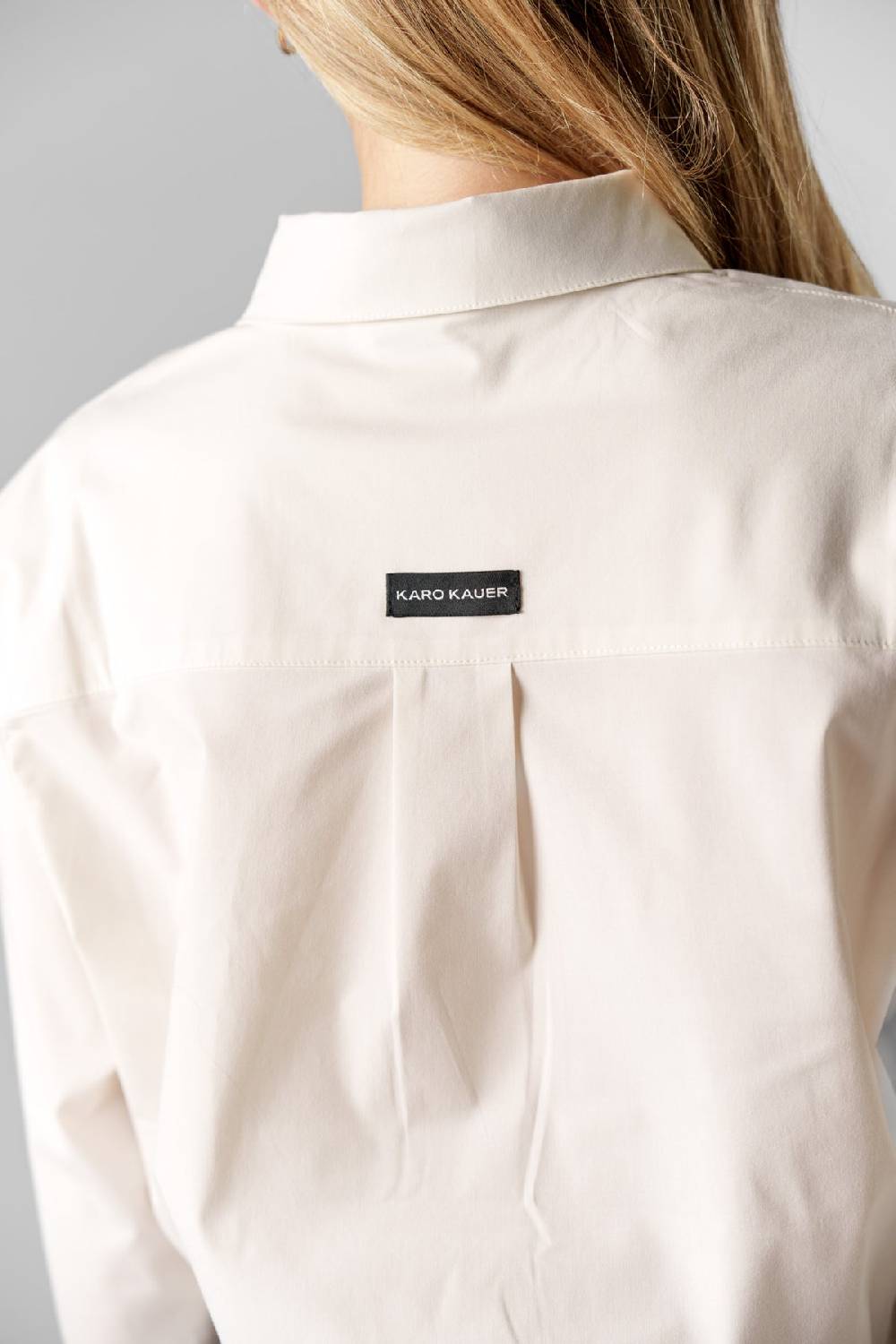 Karo Kauer Woven Blouse Cropped Creme Letzte 3 Tage