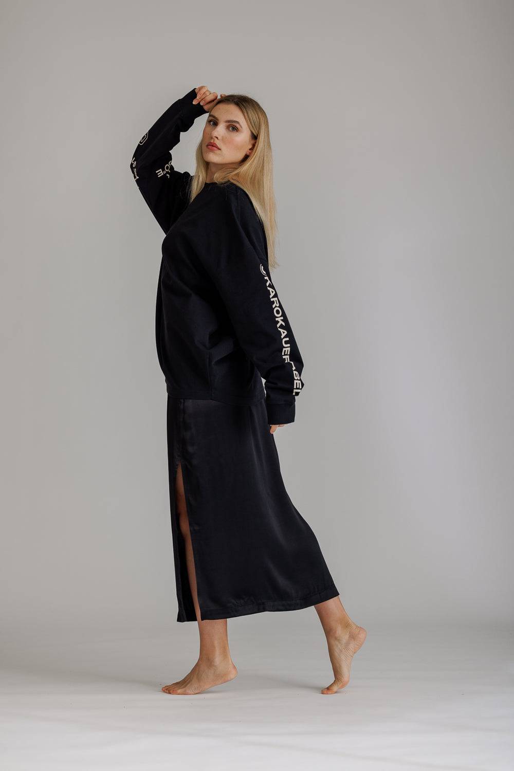 Karo Kauer Satin Skirt Black Super Rabatt