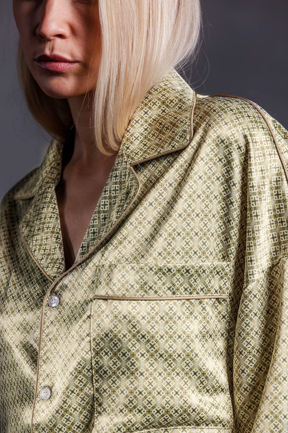 Karo Kauer Retro Shirt Khaki Hotsell