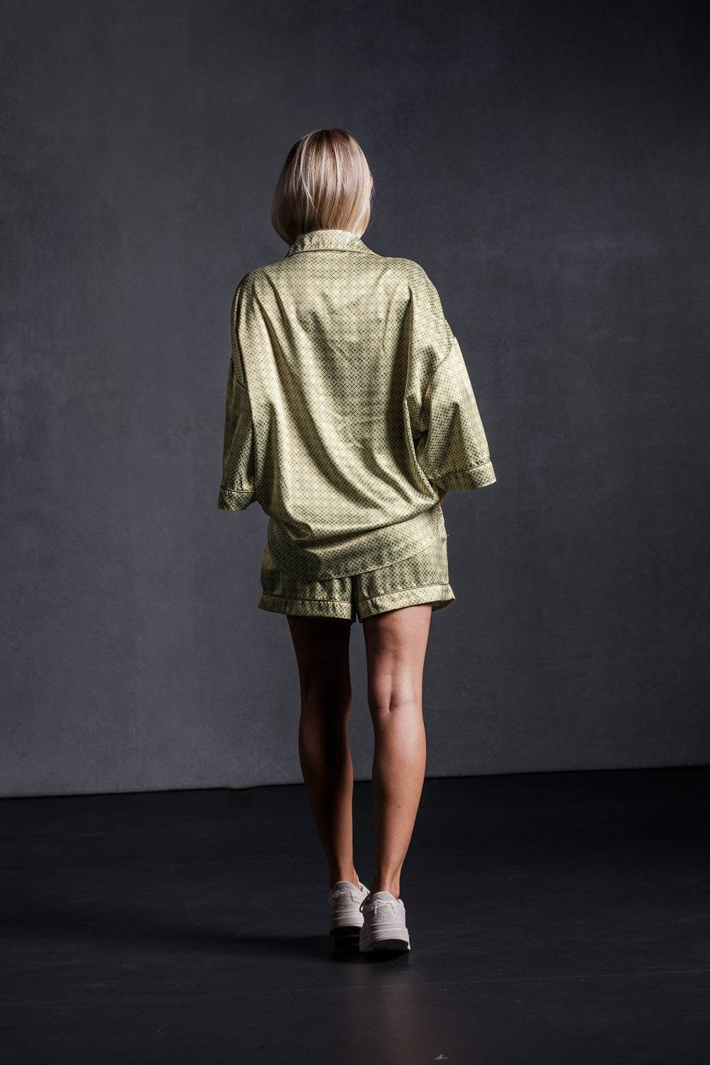 Karo Kauer Retro Shorts Khaki im Angebot