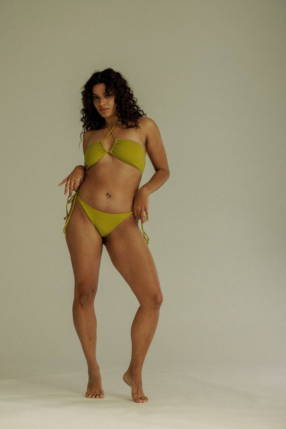 Karo Kauer Bikini Bottom Glitter Olive Jubiläumsangebot