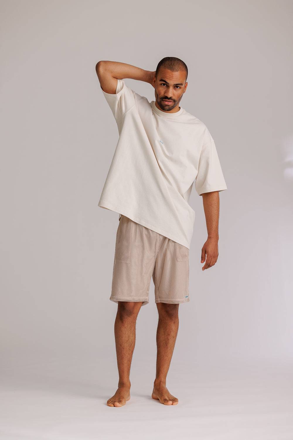 Karo Kauer Mesh Shorts Sand Letzter Tag