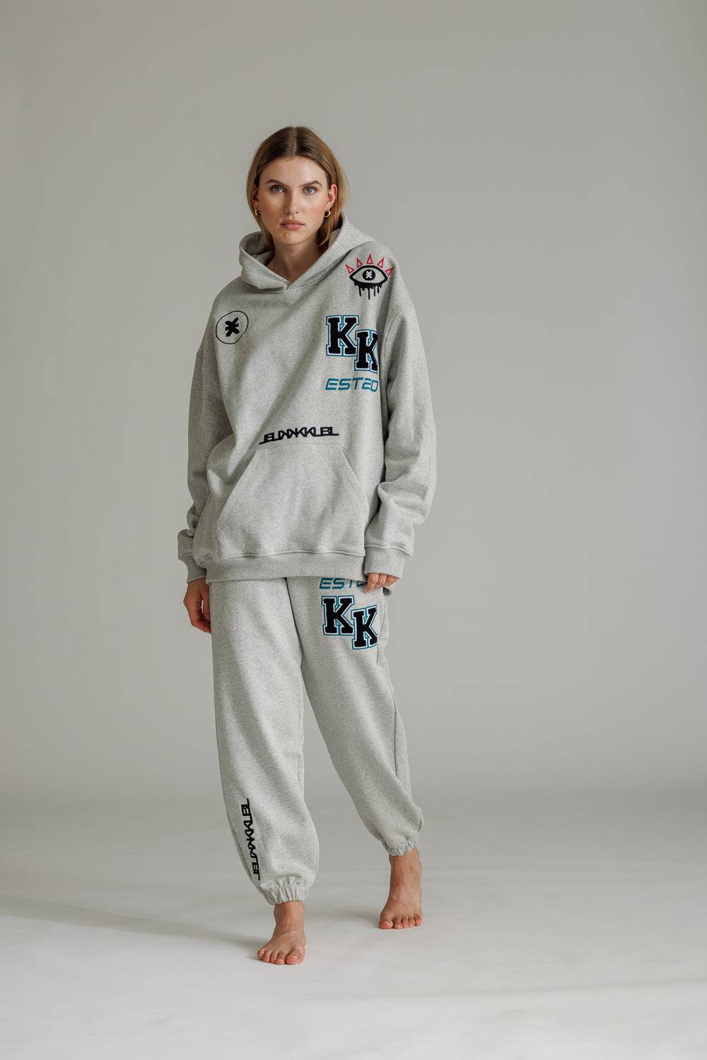 Karo Kauer Hoodie Grey Melange Fabrikladen