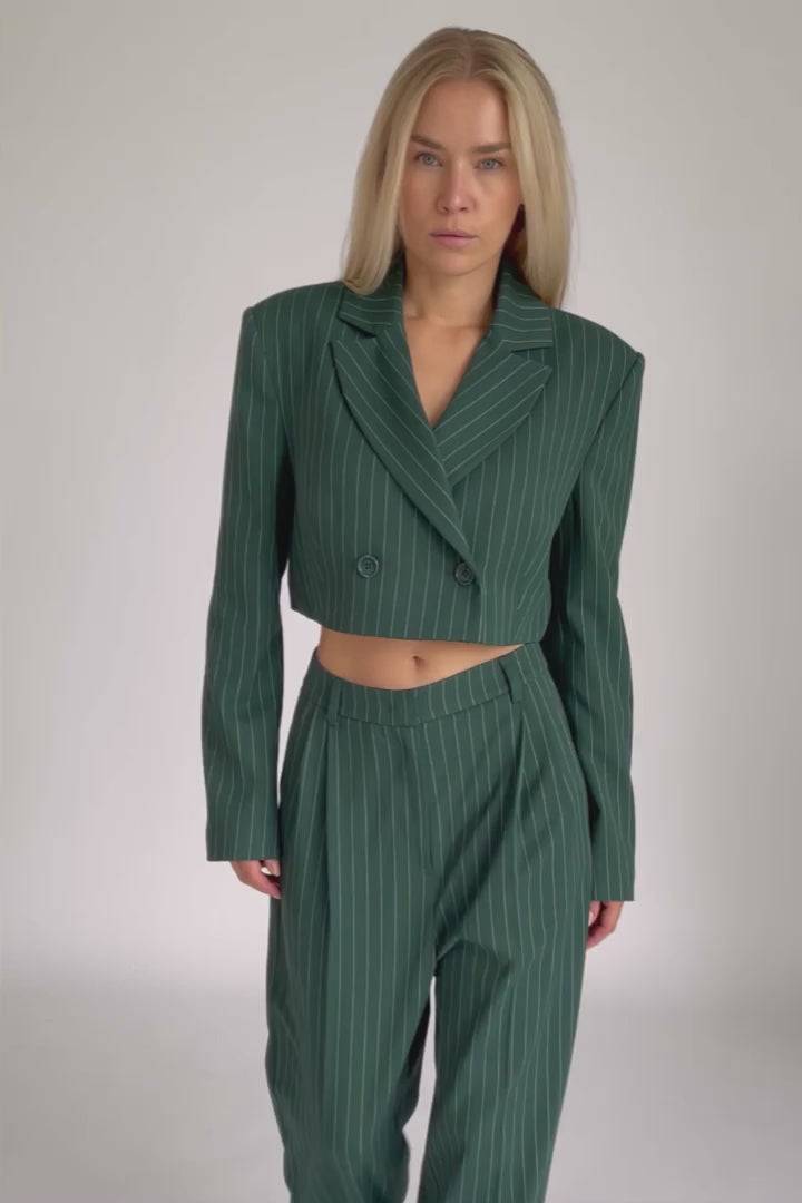 Karo Kauer Blazer Short Sapphire Green 2025