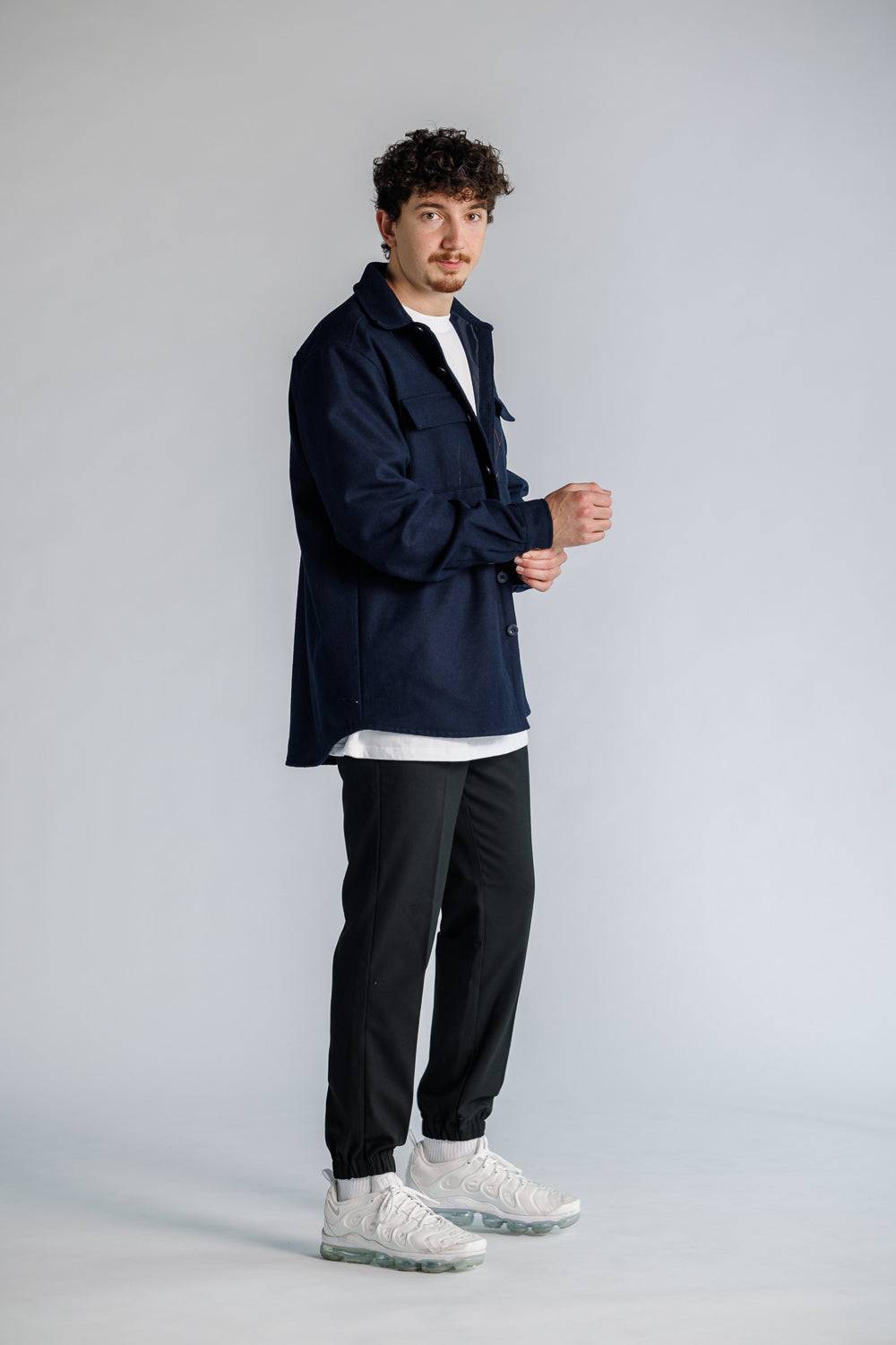 Karo Kauer Overshirt Dark Blue Günstiger Verkauf