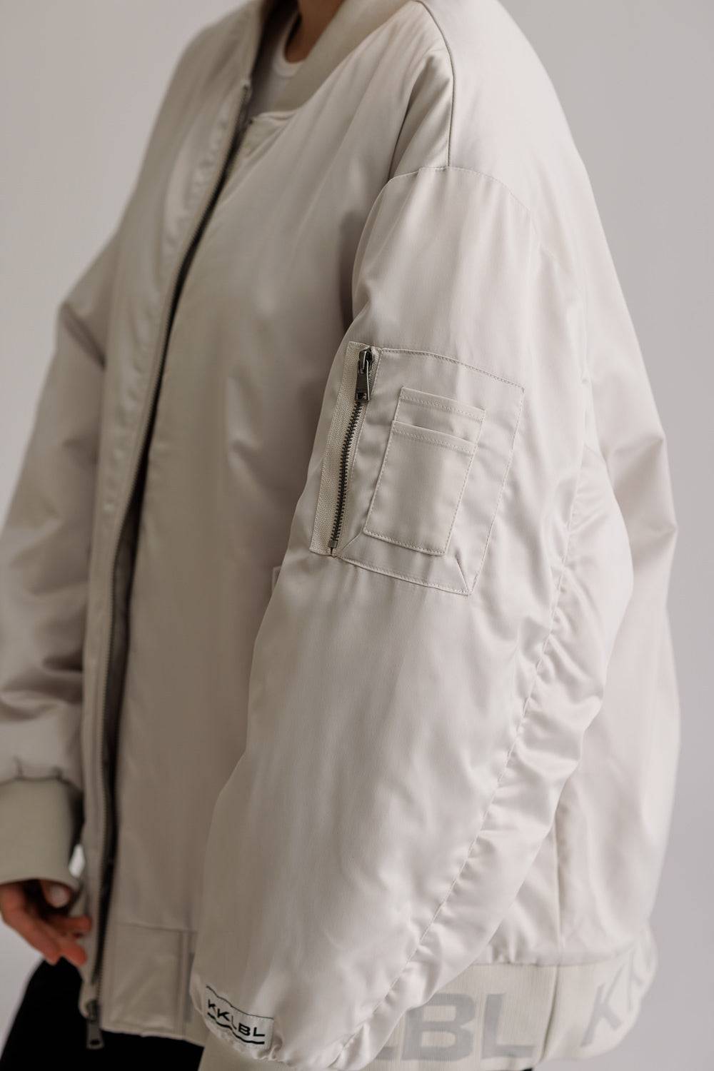 Karo Kauer Bomberjacket Silver Grey Top Angebot